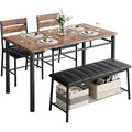 Dining Table Set or 4, Kitchen Table with Upholstered Bench and 2 Chairs, Kitchen Table and Chairs Set or Small Space, Aparent,