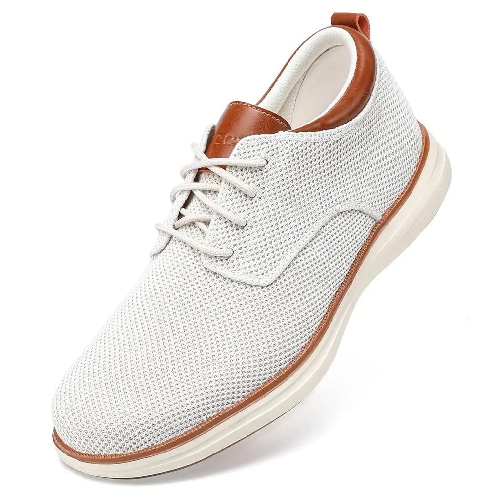 Men's Wide Casual Dress Oxfords Business Shoes Fashion Sneakers Mesh Breathable Comfortable Walking Shoes