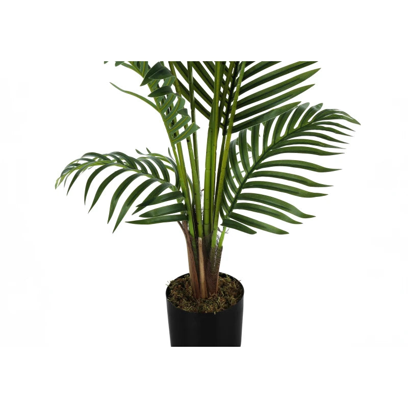 Artificial Plant, 57 Tall, Palm Tree, Indoor, Faux, Fake, Floor, Greenery, Potted, Real Touch, Decorative, Green Leaves, Black P