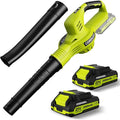Cordless Leaf Blower for Lawn Care and Patio Cleaning 21V Powerful Electric Leaf Blower with 2 Batteries and Charger 2 Speed Mo