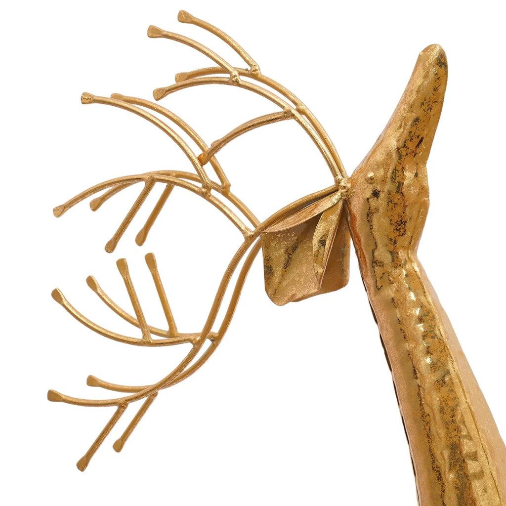 House Studio Gold Reindeer Statue, Christmas Decoration Indoor Reindeer Statue, Large Christmas Reindeer Decor Statues