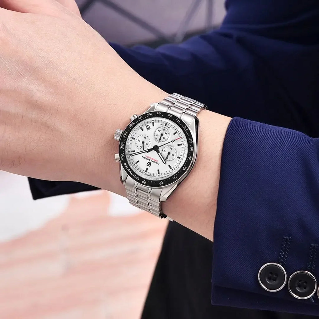 PAGANI DESIGN 2026 New Moon Men's Watches Luxury Quartz Watch For Men Sport Speed Chronograph AR Sapphire glass 100M Waterproof