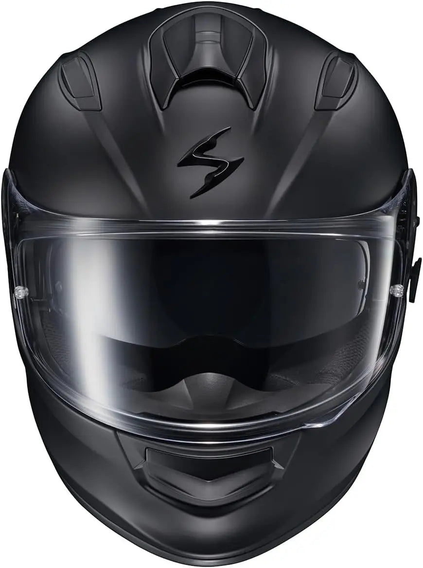 Ryzer Full Face Motorcycle Helmet with Pinlock Ready Shield with Integrated Speaker Pockets DOT ECE Approved Solid (Matte Black-