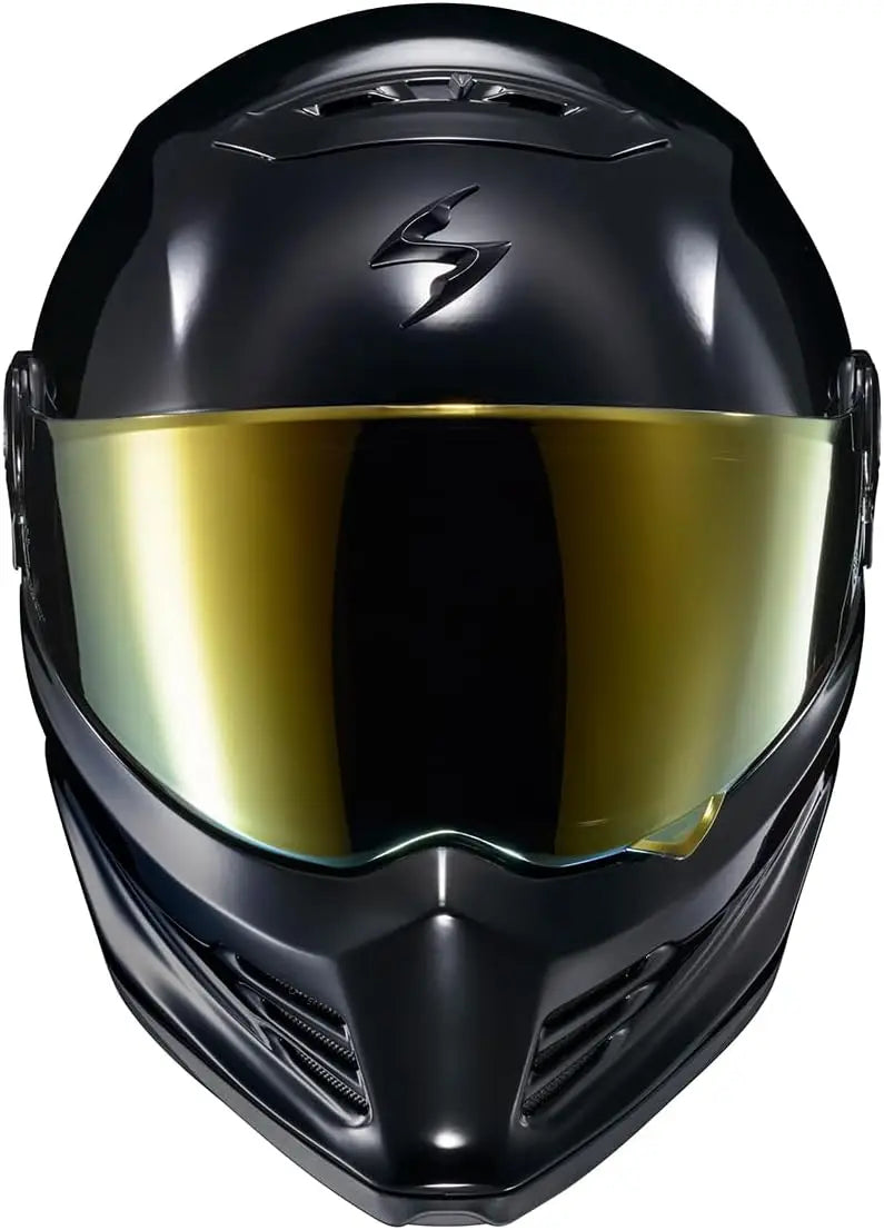 Covert FX Full Face Adult Motorcycle Helmet Street Fighter Style-Bluetooth Ready Speaker Pockets DOT ECE The Litas (Gloss Black-