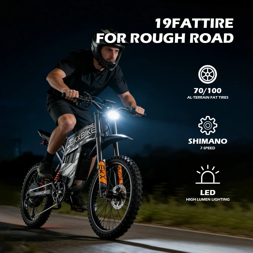 EKXBIKE TX1 Electric Motorcycles 6000W Brushless Gearless Motors 60V30AH Lithium Battery Speed 80Kmh Adult Off Road MTB Ebike