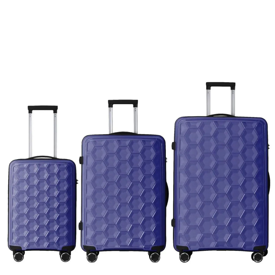 3-Piece Luggage Set Travel Lightweight Suitcases with Rolling Wheels TSA lock Moulded Corner Carry on Luggages for Business Tri