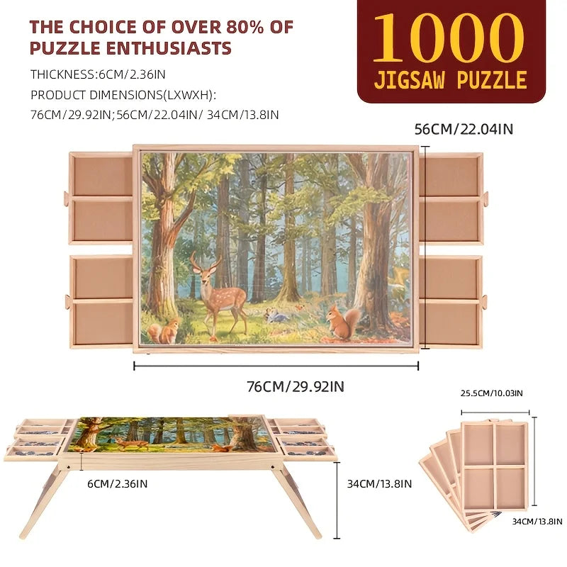 A Table Suitable for Family Games, Card Games, Puzzles, Board Games, Diamond Paintings. Multi-Functional Use. Made of New Ze