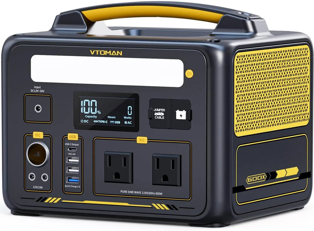 Jump 600X Portable Power Station 600W, 299Wh Solar Generator LiFePO4 Battery Power Station with Jump Start for Car, 1200W AC Out
