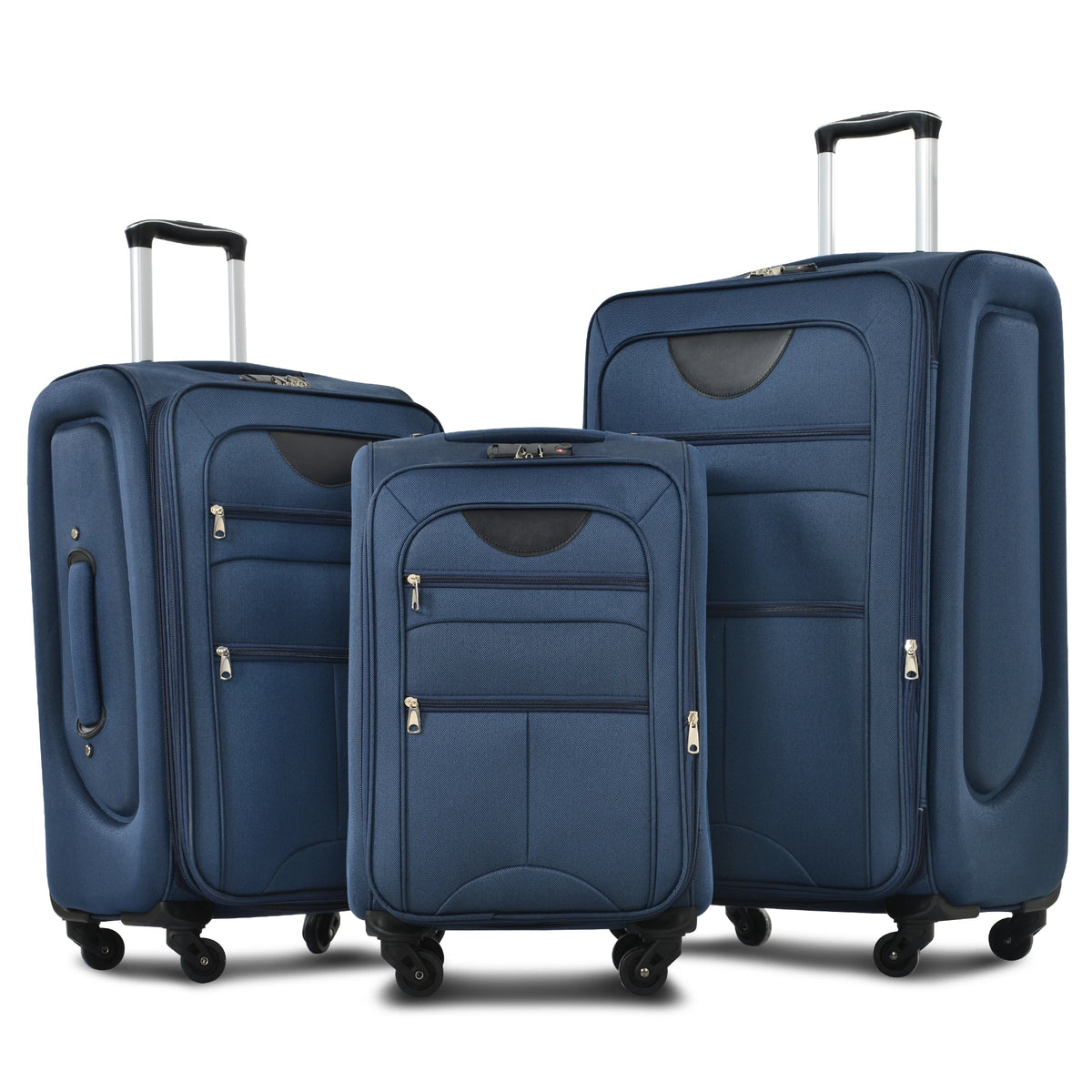 Softside Luggage Expandable 3 Piece Set Suitcase Upright Spinner Softshell Lightweight Luggage Travel Set