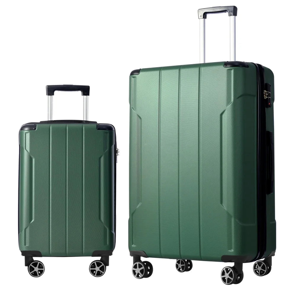 Expandable 2PCS ABS Hardshell Luggage Set Lightweight Spinner Wheels TSA Lock Daily Travel Suitcase for Men Women