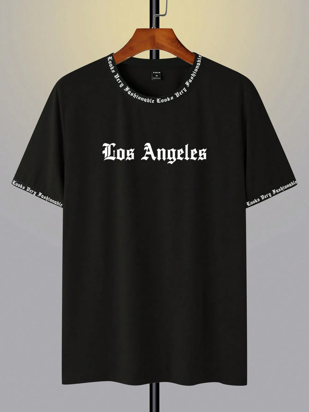 Black Oversized Graphic Print Crew Neck T-Shirt with Gothic Font Design