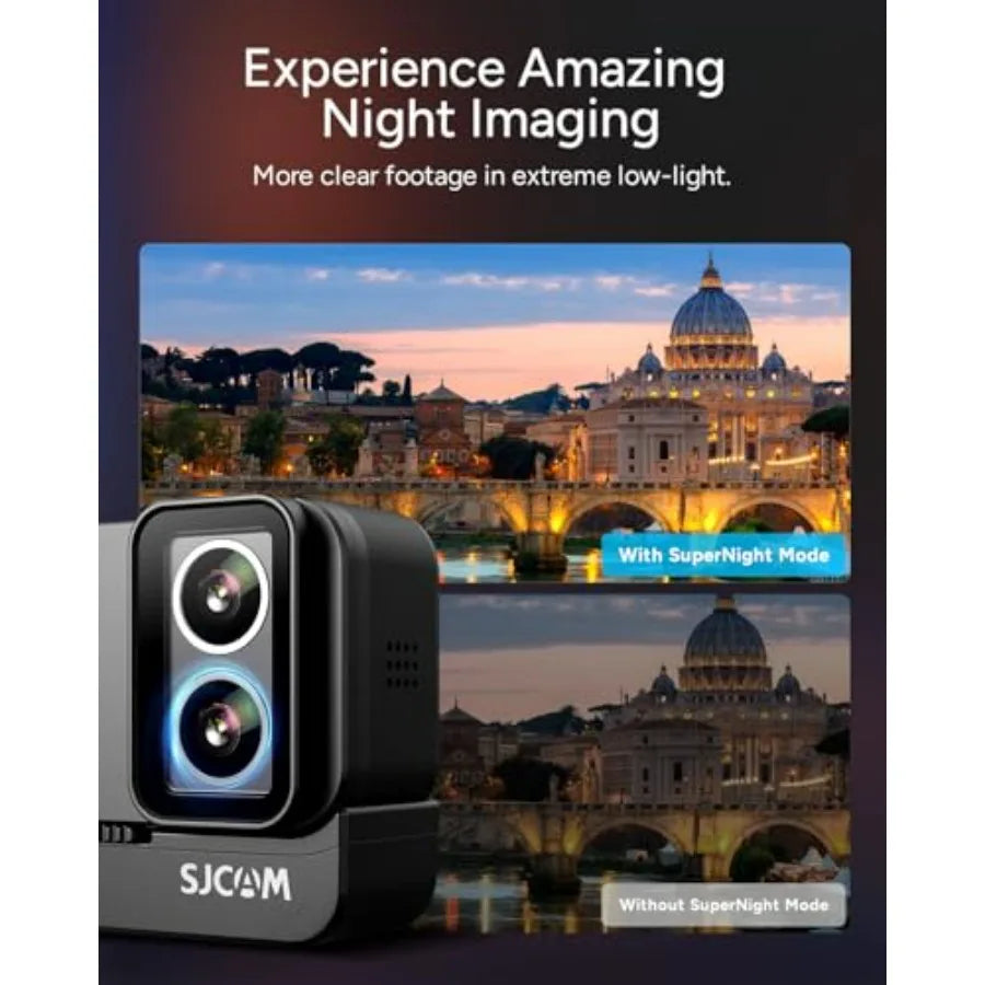 SJ20 Ultra Night Vision True 4K Underwater Action Camera with 8H Battery Dual Lens 4K Resolution 154 Wide-Angle FOV Low-Light P
