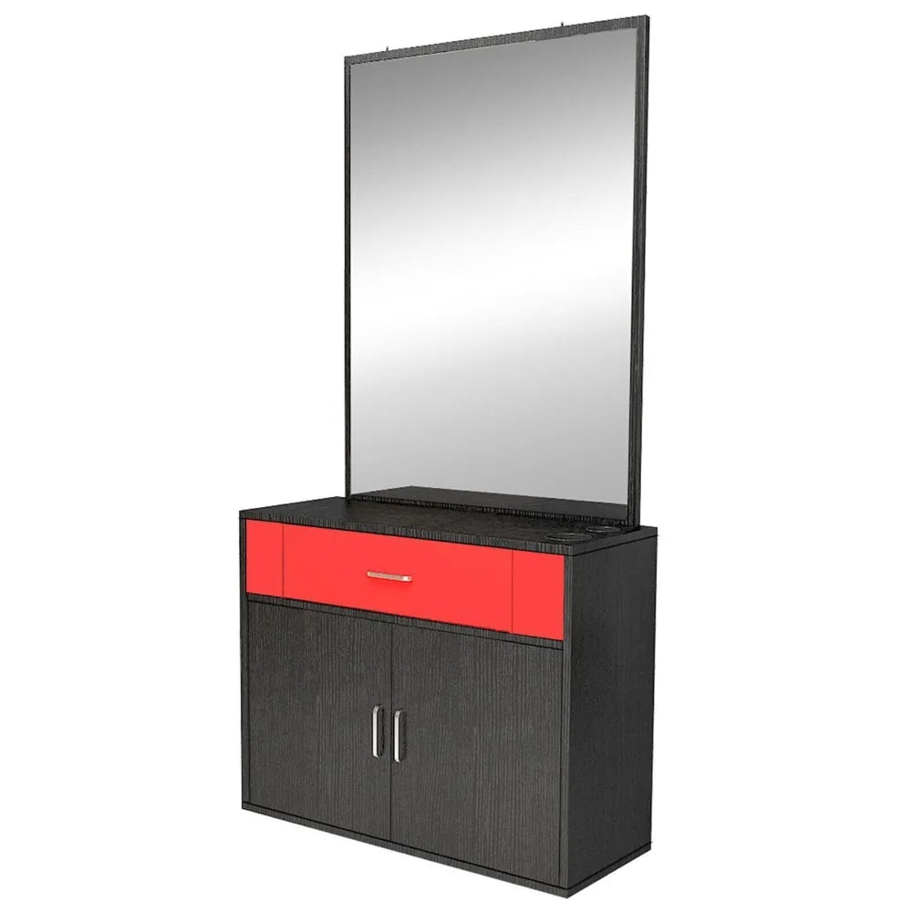 Barber Station Wall Mount Salon Hair Styling Beauty Spa Equipment w/Mirror
