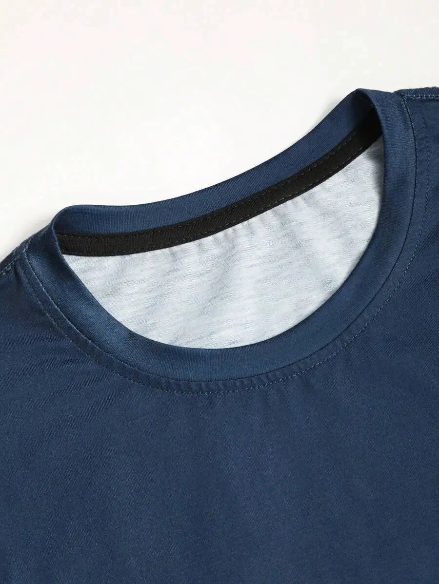 Men's Gradient Ombre T-Shirt and Shorts Set, Casual Loose Fit Beachwear