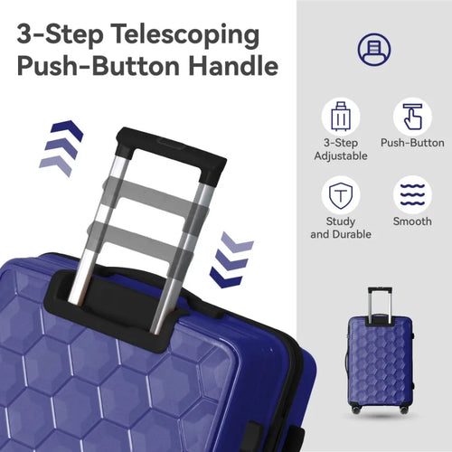 3-Piece Luggage Set Travel Lightweight Suitcases with Rolling Wheels TSA lock Moulded Corner Carry on Luggages for Business Tri