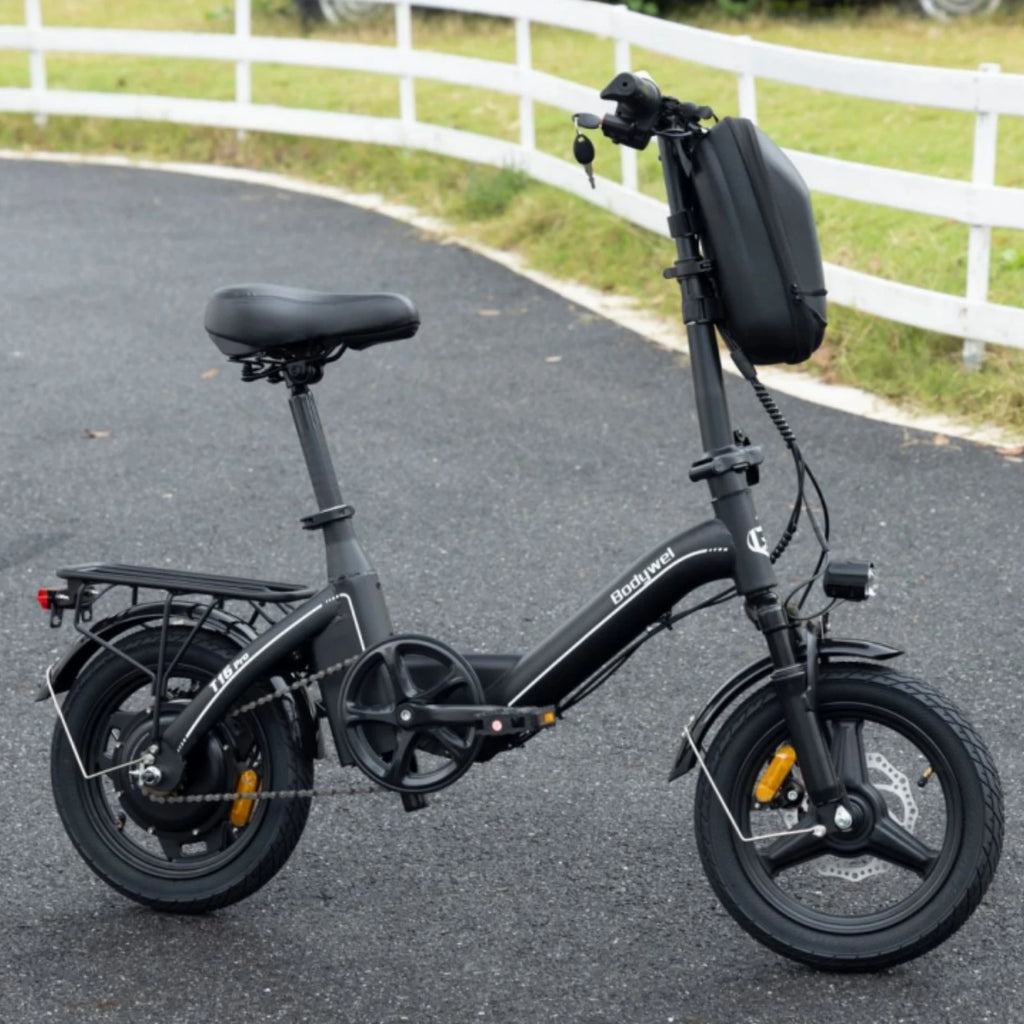 Bodywel T16Pro 14" Folding Electric Bike for Adults, 36V 10.4Ah Removable Battery, UL Commuter EBike with Dual Disc Brakes