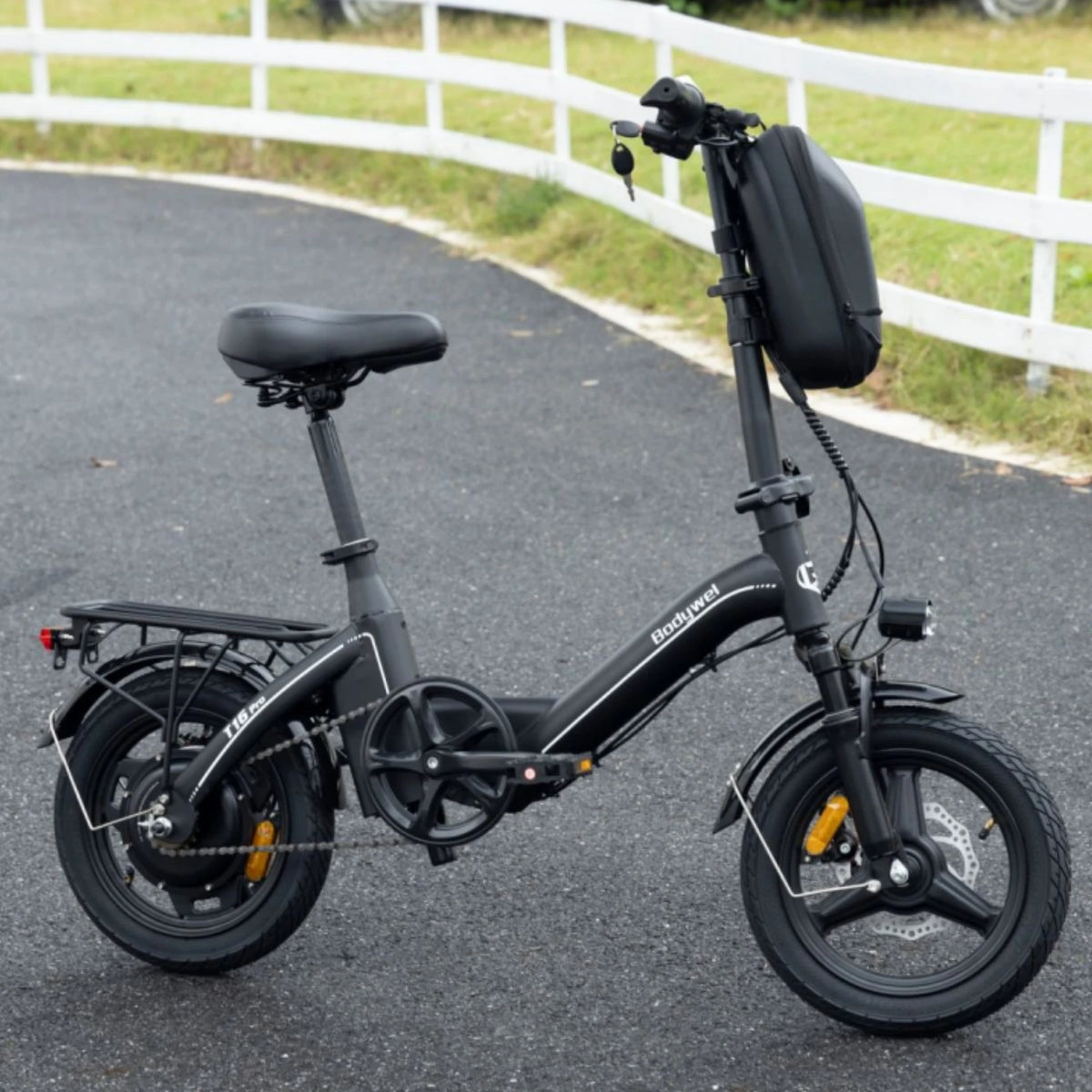 Bodywel T16Pro 14" Folding Electric Bike for Adults, 36V 10.4Ah Removable Battery, UL Commuter EBike with Dual Disc Brakes