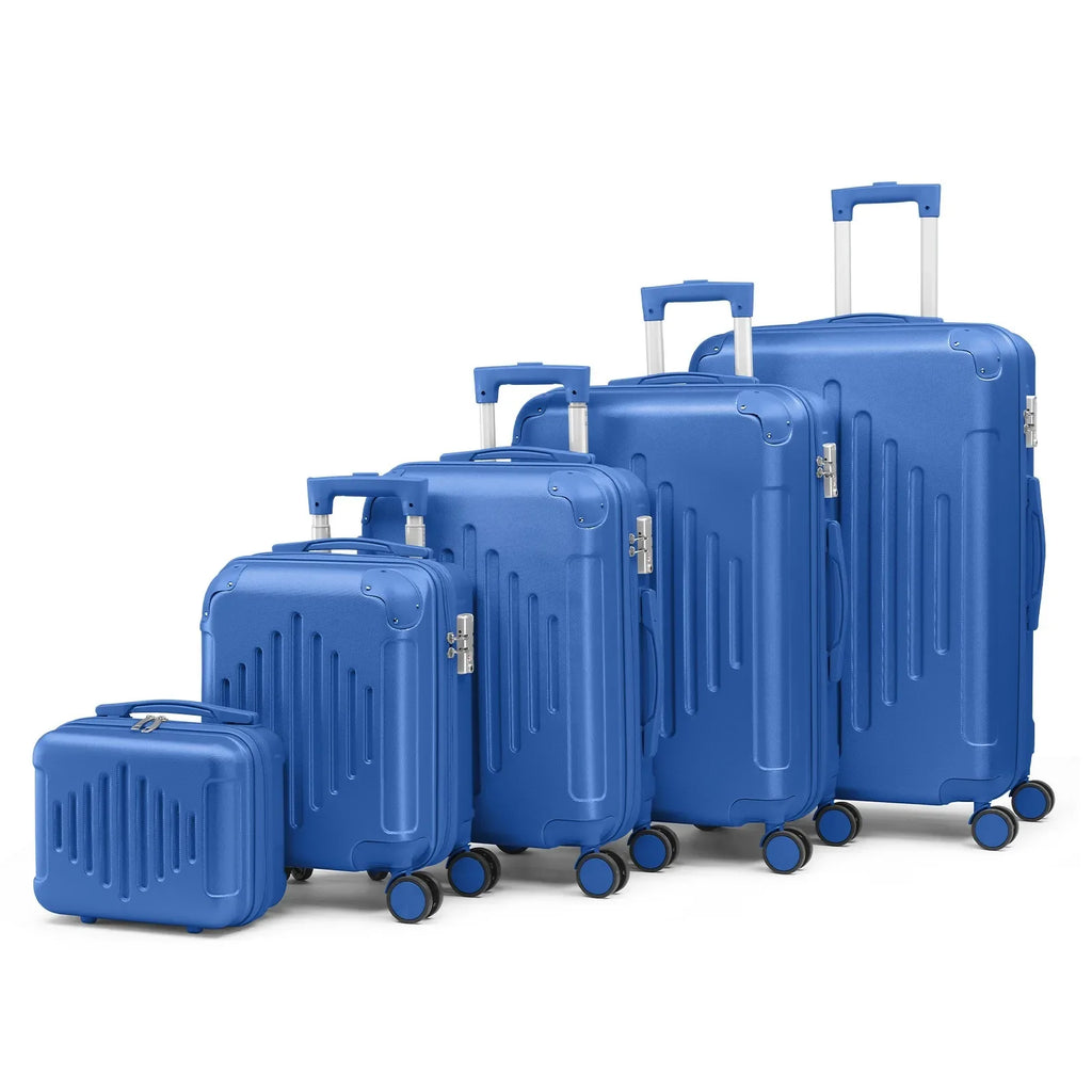 5-Piece ABS Luggage Set Lightweight Durable Travel Luggage for College Business