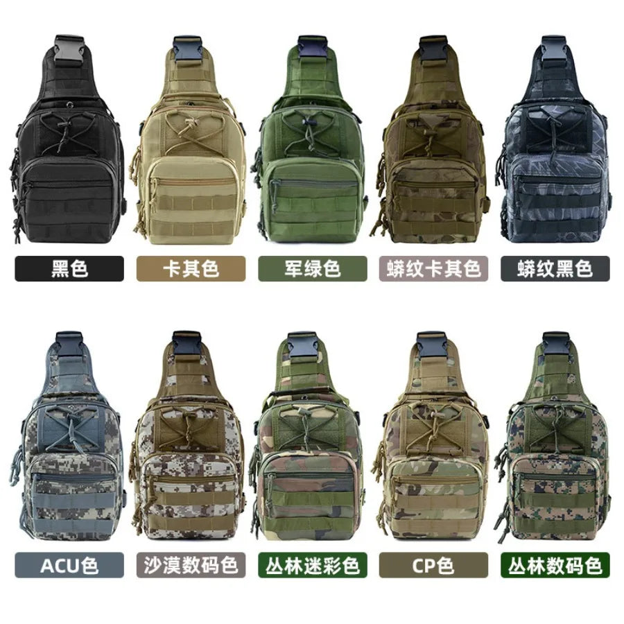 【New style】Outdoor lightweight hiking bag multi-functional single-shoulder -body riding fitness sports chest bag military fan t