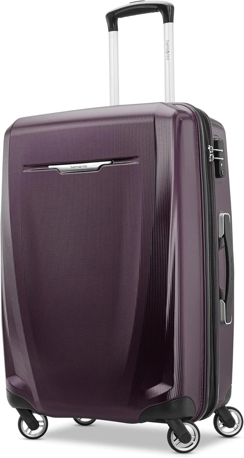 Winfield 3 DLX Hardside Expandable Luggage with Spinners 2PC Set Plum