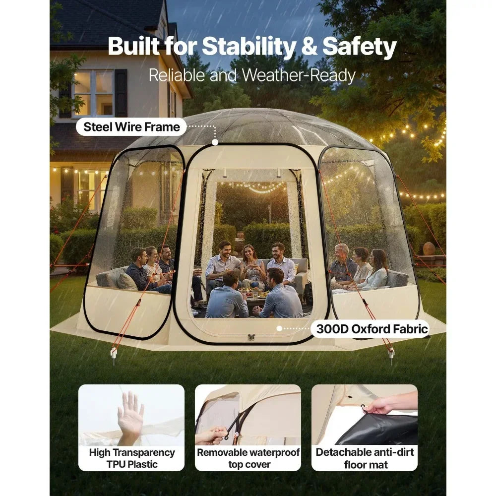 Clear Bubble Tent 12'x11.1' WeatherProof 10-12 Person Instant Tent