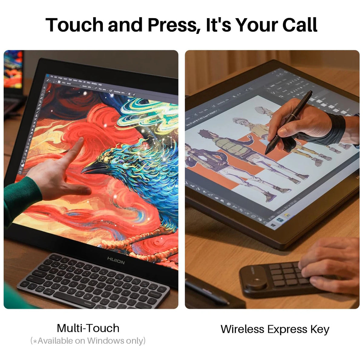 Huion Kamvas Pro 27 4K Multi-touch Screen 27 Inch Large Graphics Tablet Drawing Display PenTech 4.0 16K Levels Digital Stylus