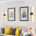 2-Pack Modern Minimalist Black Wall Lights 360° Rotatable Remote-Controlled Dimmable Color-Adjustable LED