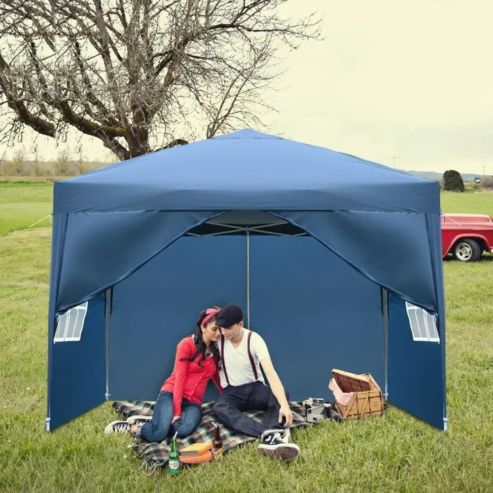 10'x 10' Blue EZ Pop UP Party Tent Outdoor Canopy Patio Waterproof Wedding Tent