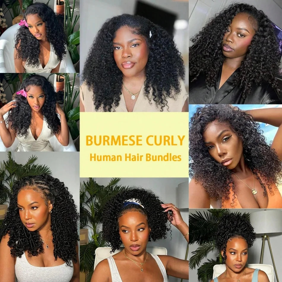Burmese Curly Crochet Human Hair Feather Knotless Pre-Separated Crochet Hair Extensions Full Head Brazilian Hair For Black Women