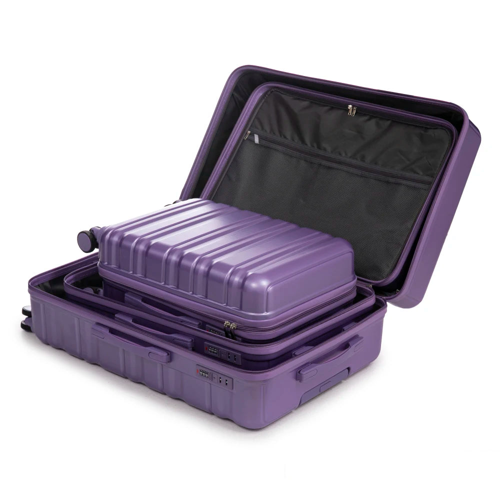 3PCS ABS Luggage Set 20/24/28 Inch Spinner Wheels Carry on Suitcase Matching Color Combination Lock Lightweight Travel Luggage