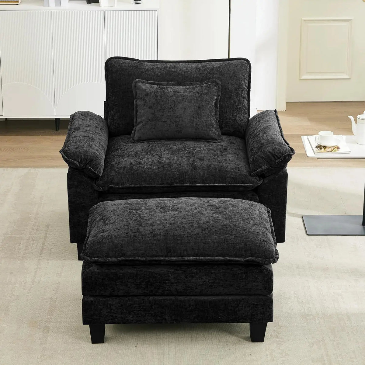 Modular Sectional Sofa Comfy Cloud Couch, Modern Chenille Sofa Sleeper Deep Seat Couches with Ottoman/Pillows for, Customized