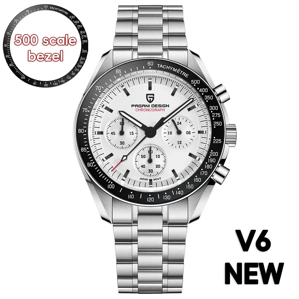 2026 New PAGANI DESIGN Moon Blue Men's Watches Luxury Quartz Watch For Men Chronograph AR Sapphire Waterproof VK63 Men Clock