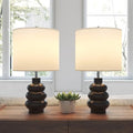 21" Modern Ceramic Table Lamp Set of 2 for Bedroom Touch Control White Desk Lamps for Living Room Farmhouse Bedside Lamps for N