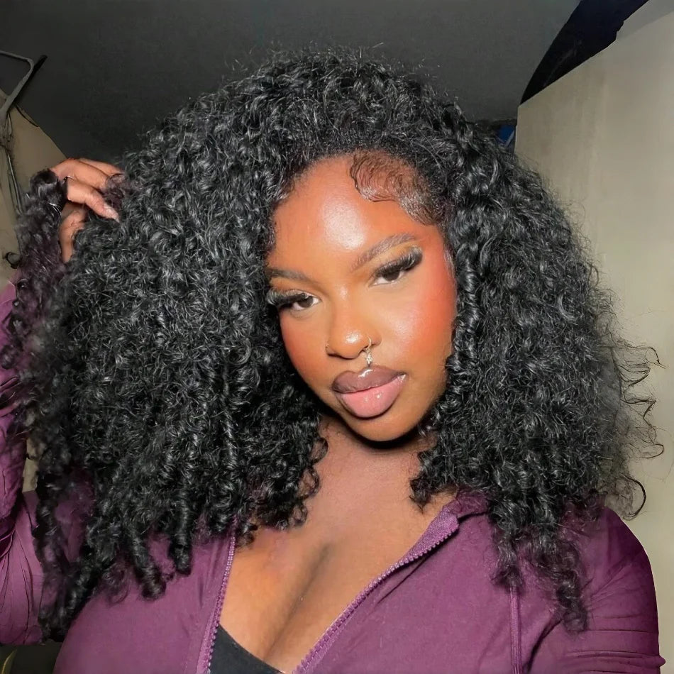 Burmese Curly Wig Human Hair Deep Wave 13X4 13X6 Hd Lace Front Wig 250 Density Pre Plucked Brazilian Hair Black Human Hair 40 In