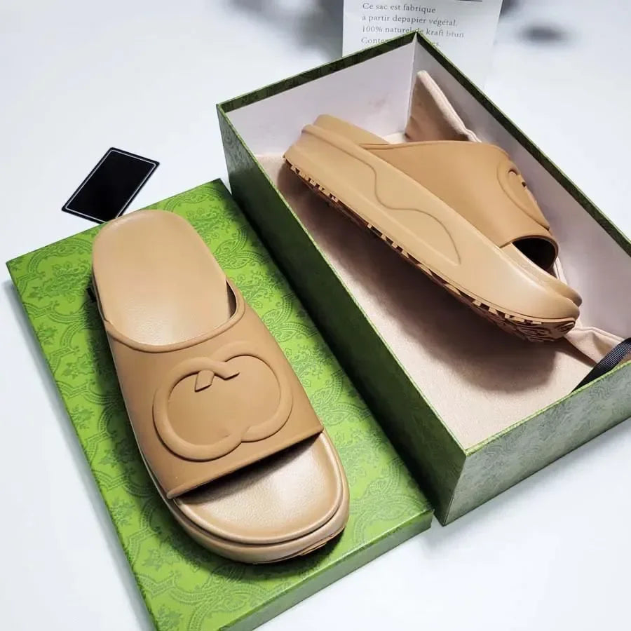 Designer Slippers Woman Slipper Platform Shoes Luxury Sandals Thick Bottom Slides Embroidery Sandal Rubber Slide