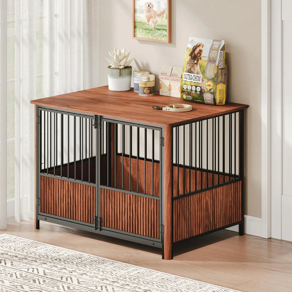 Pens Hutches Walnut Furniture Dog Cage Large Medium Pet House Decorative Indoor Crate Table for Bedroom