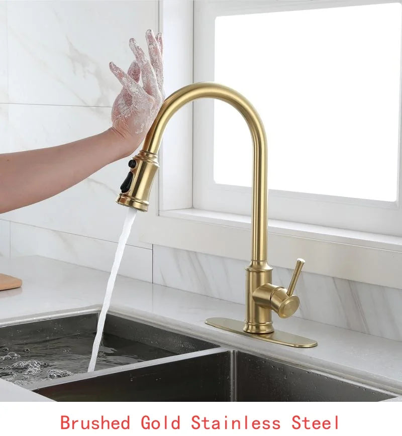 Pull Down Kitchen Faucet with Touch Function and Spray Head