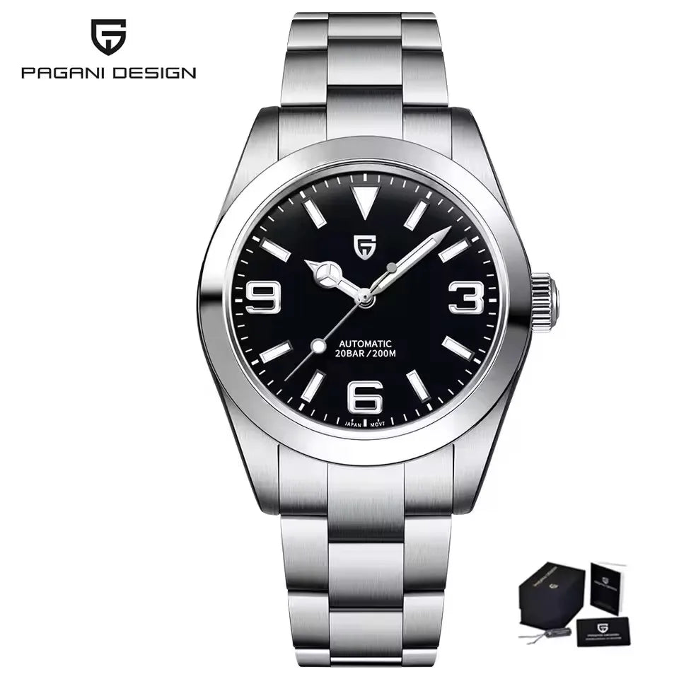 PAGANI DESIGN 40MM Air King Mechanical Automatic Watch AR Coating Sapphire Glass Stainless Steel Men Luxury Sports Watch for men