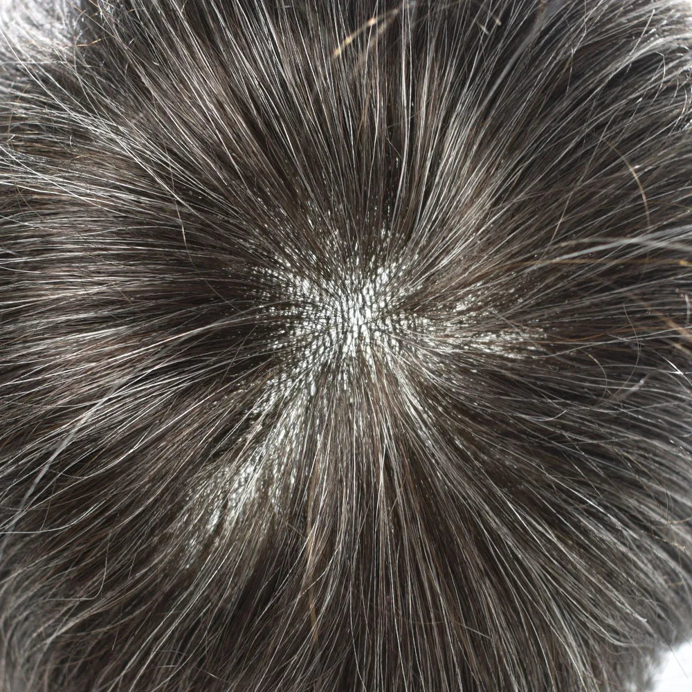 Mens Toupee Full Poly 0.10mm Injection Pu Human Hair System Hairpieces Male Hair Prosthesis Male Wig for Hair Loss Solution