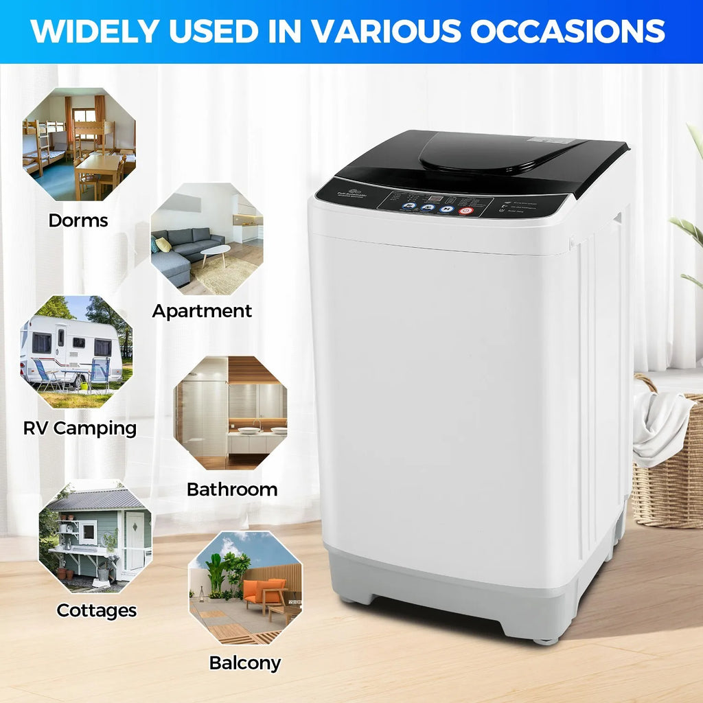 15.6Lbs Full-Automatic Portable Washing Machine Washer & Spin Dryer Combo Home