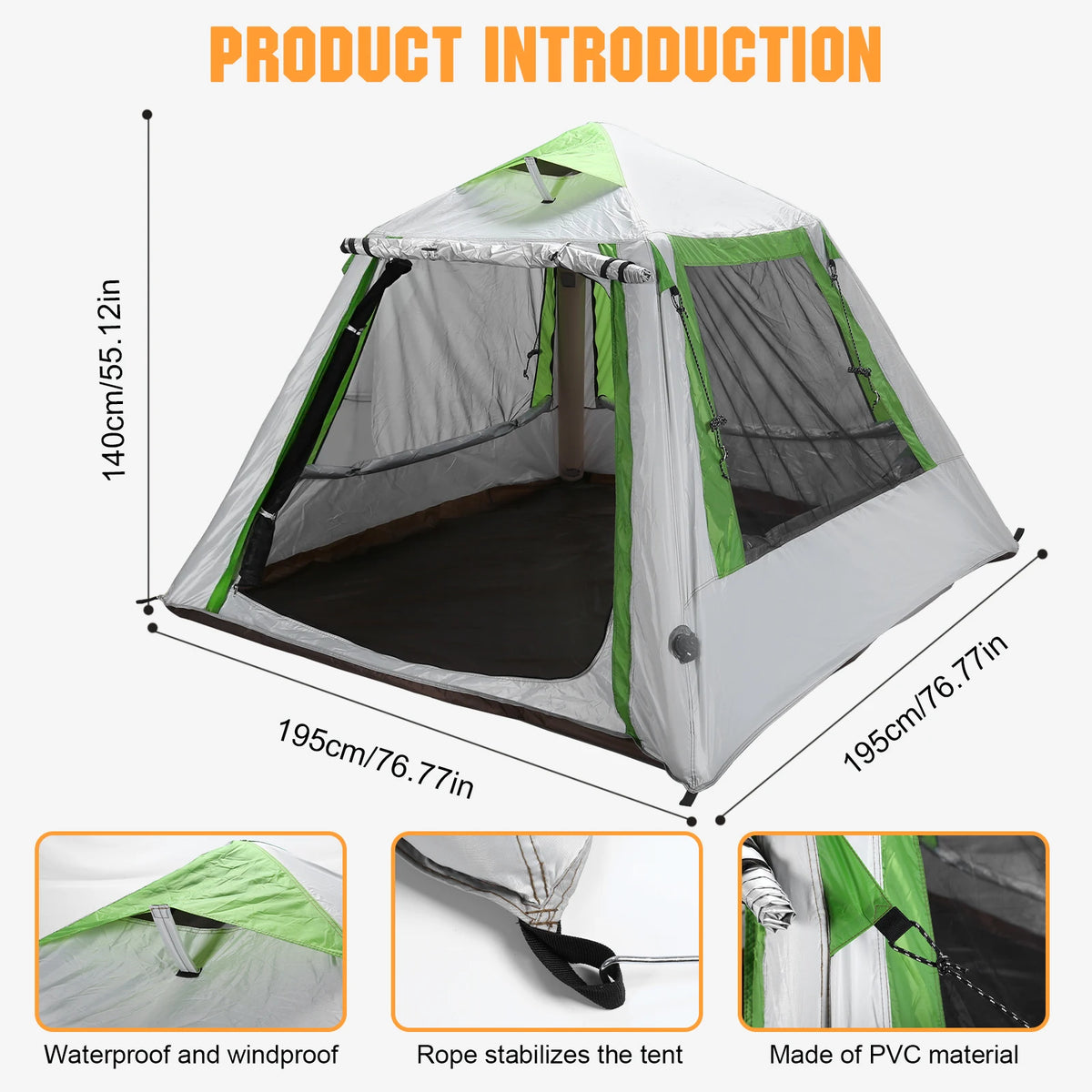Camping Tent for 2 Person 3 Person Easy Setup Automatic Inflatable Camping Tent Oxford Waterproof Pop Up Tent for Hiking