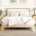 Full Size Upholstered Headboard Platform Bed with Wooden Slats - No Box Spring Required, Easy Assembly, Natural Style