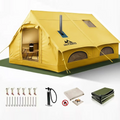 129 Square Feet Inflatable Camping Tent 6-8 Person,Waterproof Oxford Inflatable Tent House with Hand Pump for All Season