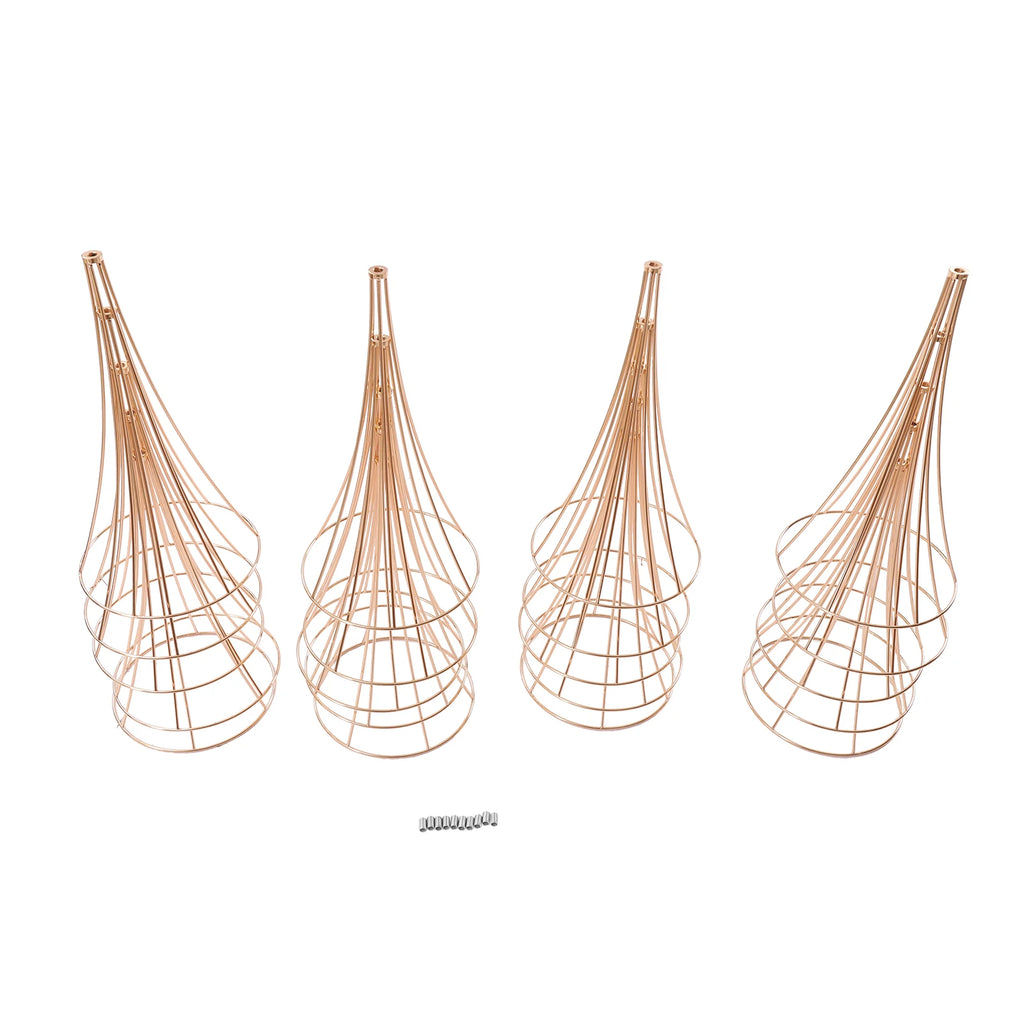 NEW 10Pcs Gold Trumpet Shape Vases 80cm Stackable Metal Flower Stand DIY Flower Arrangement Decor for Wedding Party Event