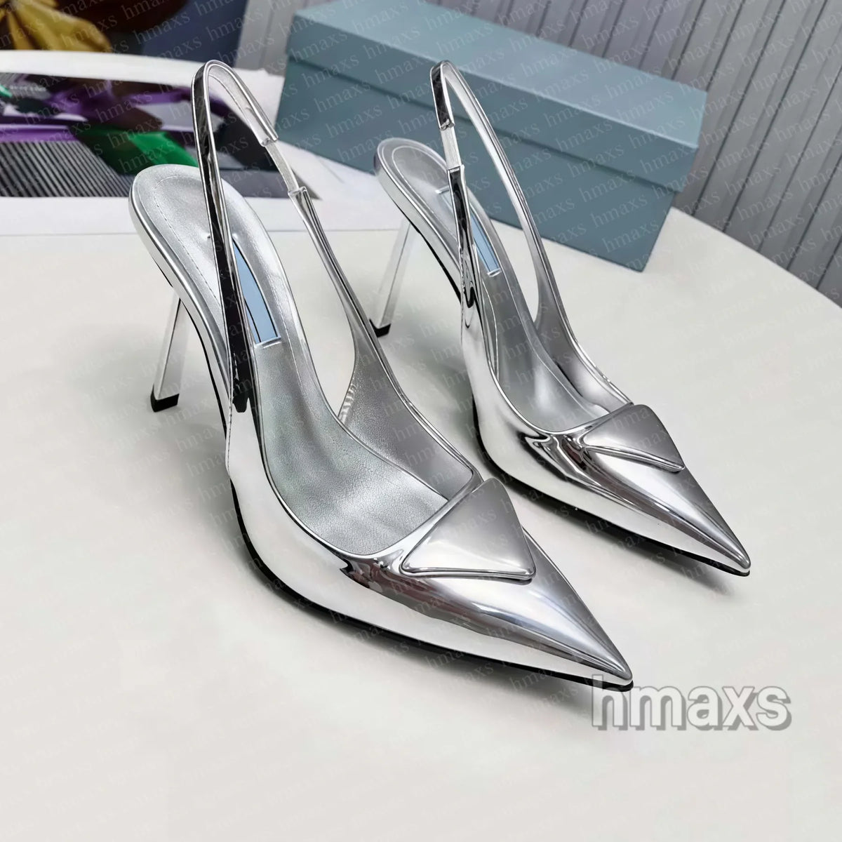 kitten Slingback Designer Sandals Women Heels Dress Shoes Pumps Black Leather Pointed Toe Sandals 3.5CM 7.5CM White Heel Comfy F