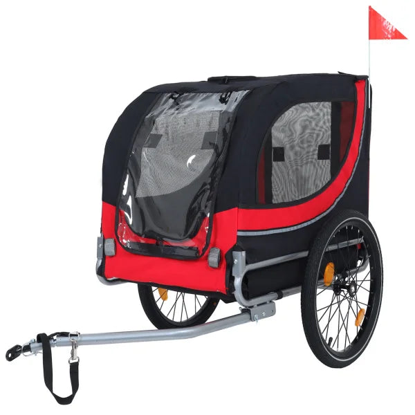 Large Folding Bike Trailer for Dogs – 66LB Capacity All-Terrain Pet Carrier, Durable Steel Frame for