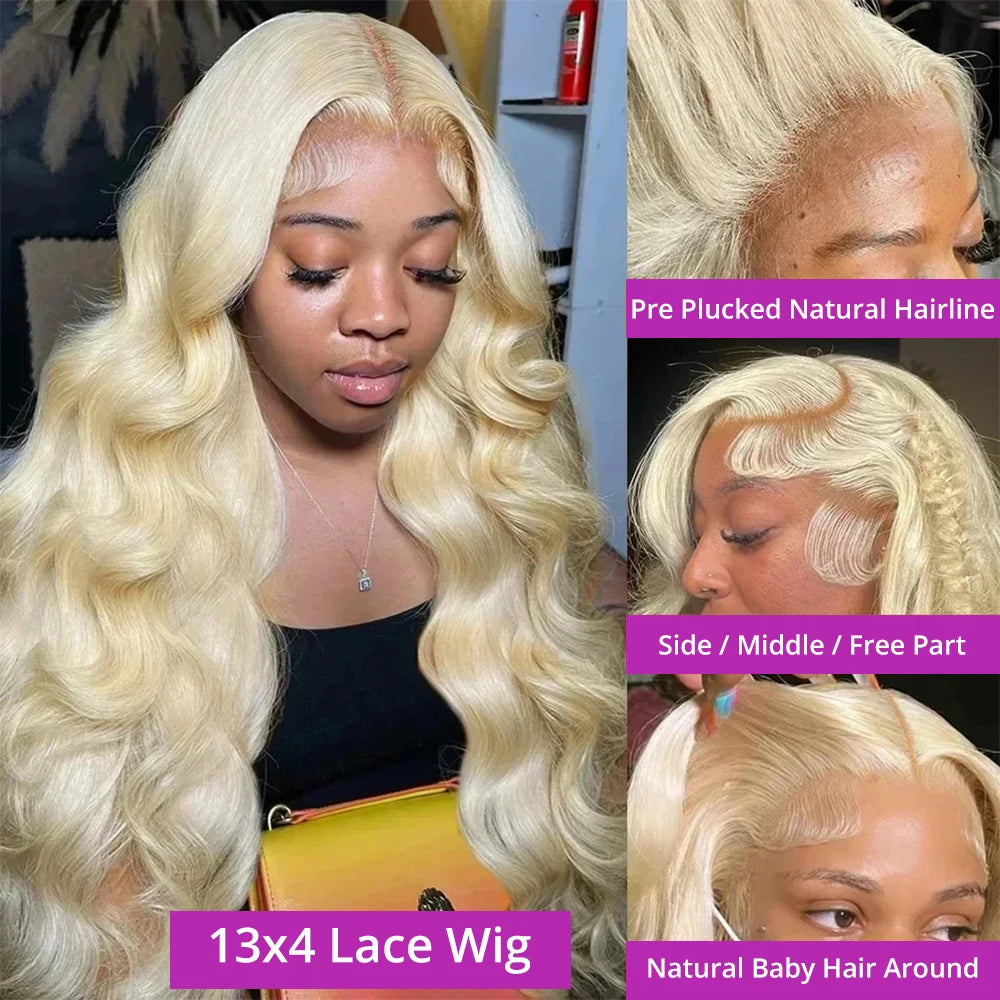 613 Honey Blonde 13x6 HD Transparen Body Wave Lace Front Human Hair Wig Colored 13x4 Human Hair Lace Frontal Wig For Black Women