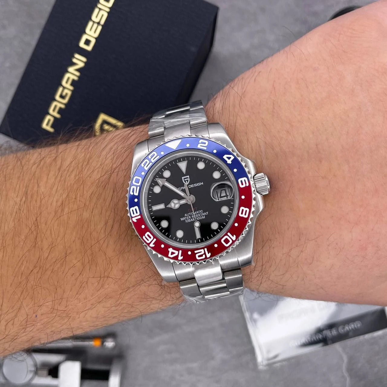 PAGANI DESIGN Luxury Unidirectional Rotating Watch Mechanical Automatic Watch Stainless Steel Diving Watch Luminous Sports Watch