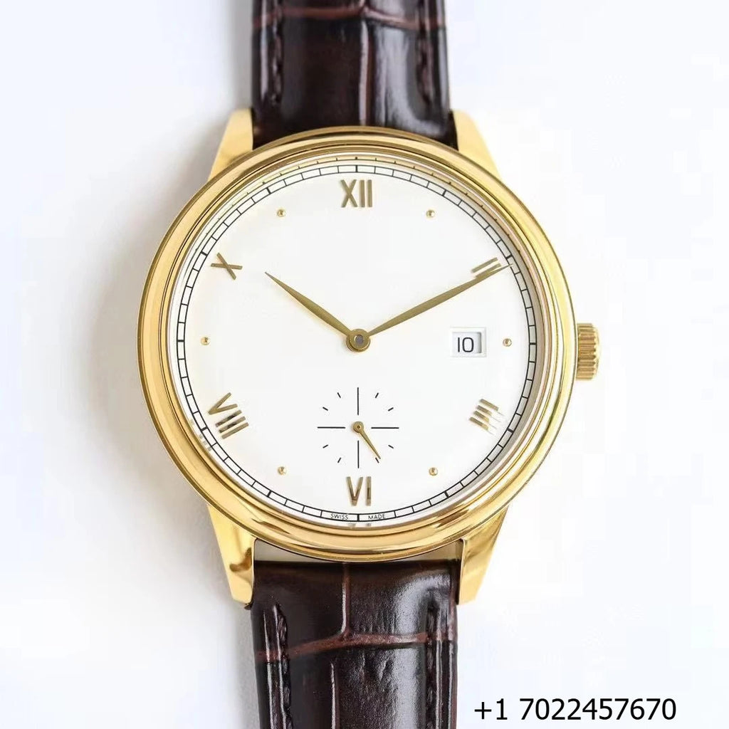 Unisex Antique Business Coin Pointer Watch Stainless Steel Case Sapphire Crystal 5BAR Water Resistant Fully Automatic Mechanical