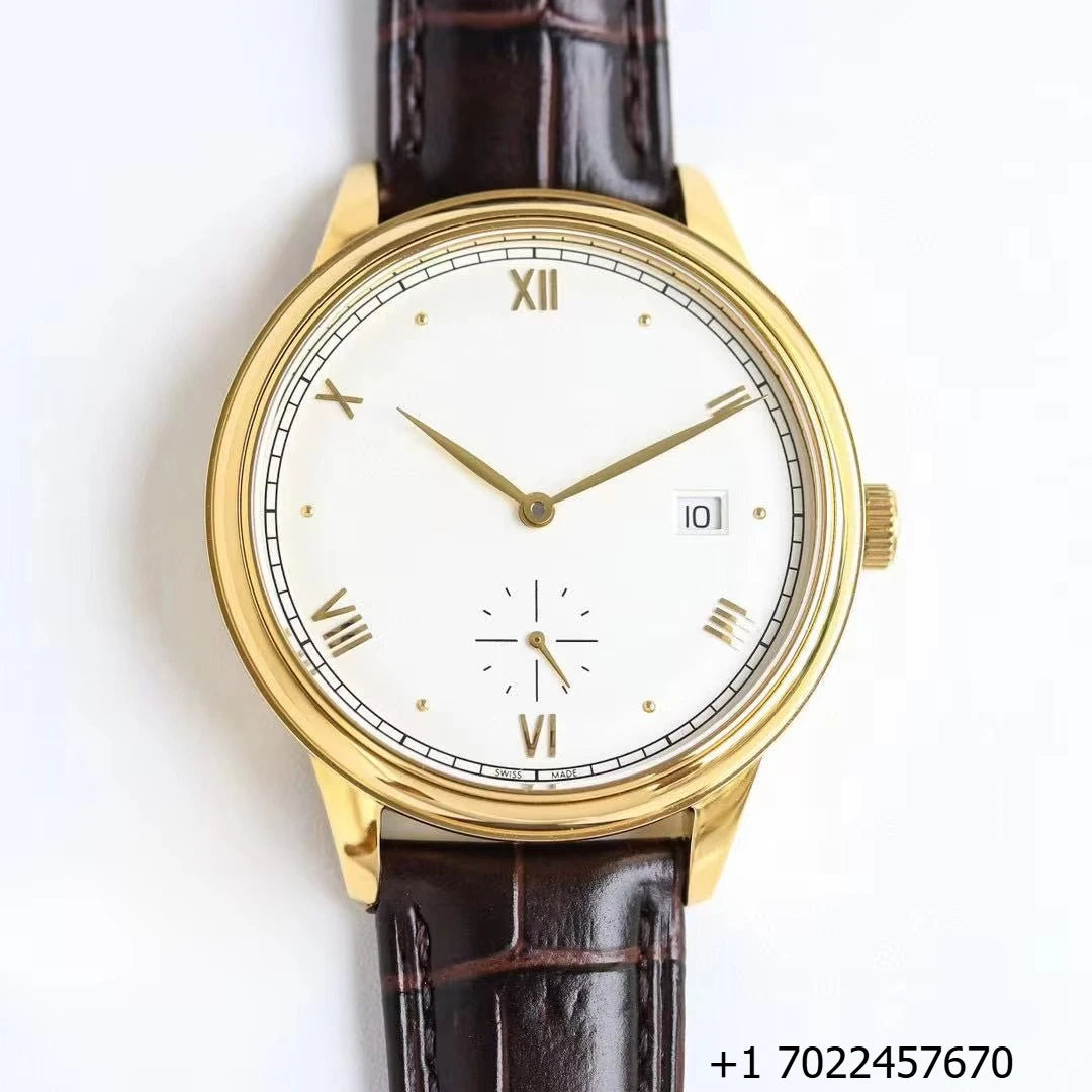 Unisex Antique Business Coin Pointer Watch Stainless Steel Case Sapphire Crystal 5BAR Water Resistant Fully Automatic Mechanical